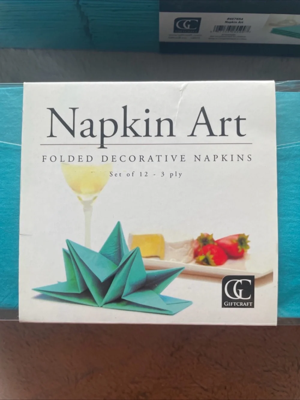 Turquoise Folded Decorative Napkins - Napkin Art 12pc